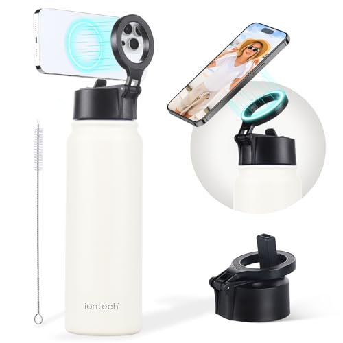 Insulated Water Bottle with Magnetic Phone Holder Compatible with...