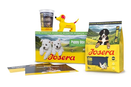 JOSERA Puppy Box Junior Kids Huhn & Reis (6-TLG.) | Premium Trockenfutter | Glutenfreies Willkommenspaket | Für Welpen mittlerer & großer Rassen | Ab der 6. Lebenswoche | 1er Pack