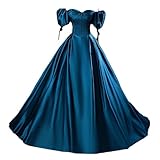 Off The Shoulder Victorian Style Southern Belle Ball Gown Puff Long Sleeve Princess Lolita Tea Dress Rococo Dress Blue