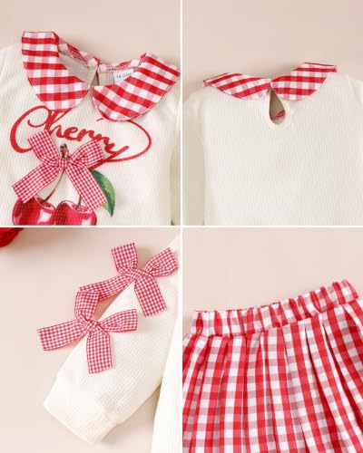 Image of Renotemy Toddler Girls Outfits Winter Little Girl Clothes Skirt Set 18M-6Y | Girls Christmas Fashion 2 Piece Outfit,Fall Knit Sweater and Skirt Set,Holiday Thanksgiving Dress Back to School Essentials