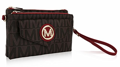 MKF Collection Bolsa tiracolo feminina com alça de pulso, bolsa de ombro de couro vegano da Mia K, Manny Red