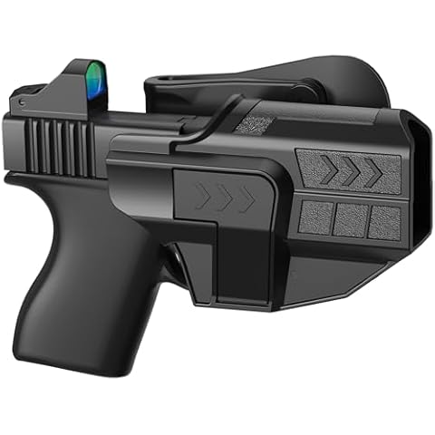 OWB Holster for Glock 43x MOS,Optic Ready Gun Holster Fit Glock 43 43X 48 43x MOS,60° Adjustable Pistol Holster G43x MOS Holster, Level Ⅱ Retention Index Finger Release - Right Handed Cover