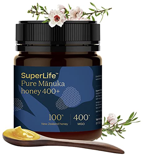 Breitsamer Miel de Manuka original SuperLife 250 g – Pure 100% miel de Manuka exclusiva certificada de Nueva Zelanda MGO 400+ (1 x 250 g)