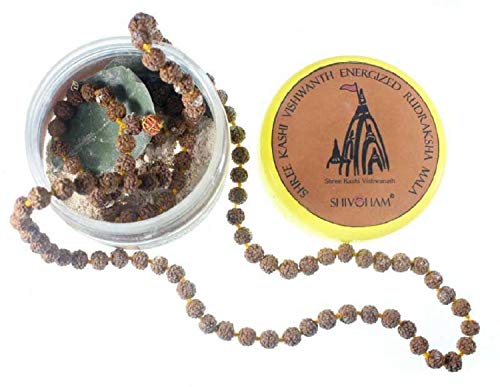 Rudraksha Mala 108+1 collier chapelet bouddhiste hindou SHIVOHAM 6-7mm