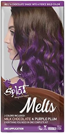 MELTS COMPLETE KIT WITH BLEACH AND 2 SEMI-PERMANENT HAIR COLORS (Purple Plum & Milk Chocolate)