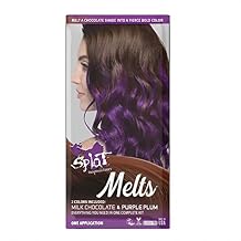 SPLAT MELTS COMPLETE KIT WITH BLEACH AND 2 SEMI-PERMANENT HAIR COLORS Purple Plum & Milk Chocolate