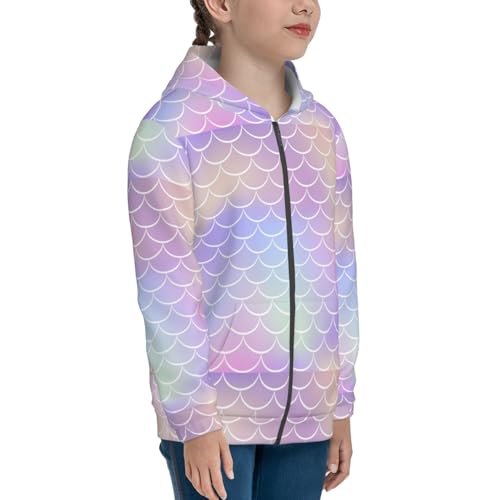 Fish Scale1 Kid Hoodies Boys Zip Up Sweatshirts Girls Pullover with Pocket4