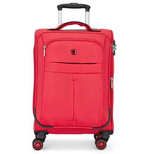Image of WENGER Fiero-Pro Carry-on Softside Suitcase, 45 litres, Red /Black, Swiss Designed, 612110