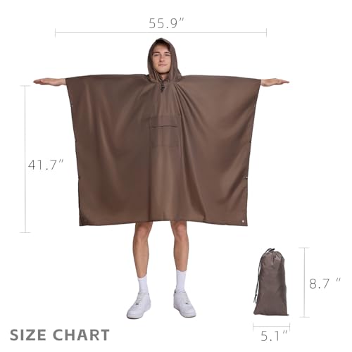 Image of Multi functional cape hooded raincoat suitable for outdoor camping and hiking, suitable for both men and women