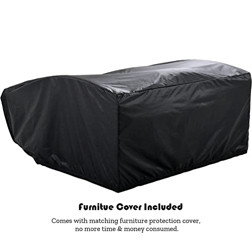 Aocoroe Outdoor Furniture Set For 2 Patio Daybed With Protect,Pe Wicker Outdoor Loveseat With Footrest, Recliner Double Chaise Lounge With Cushions Pillows And Cup Tray 5 Level Adjustment #TOP4