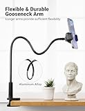 Klsniur Flexible Gooseneck Phone Holder, Universal Adjustable Phone Stand with Reinforced Anti-Slip Base & Aluminum Alloy Neck, Compatible with iPhone 16/15/14 Pro Max, Samsung Huawei (Black) - Image 2