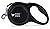 Jenny Wren Tangle-Free, Retractable Dog Lead with Anti-Slip Handle; 8M / 26FT Reflective Strong Nylon Tape/Ribbon; One-Handed Brake, Pause, Lock Black