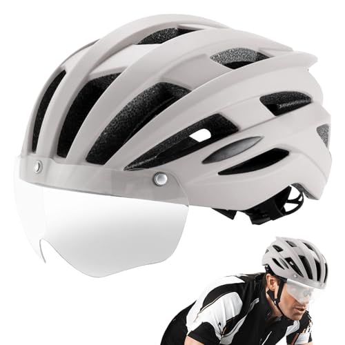 Casque de vélo avec lunettes réglables qui changent de couleur pour le plein air