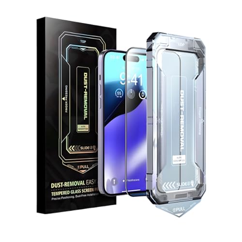 Genérico SmoothShield 2-Tempered Glass Screen Protector - 9H Hardness, Anti-Scratch/Anti-Fingerprint/Privacy Screen, Auto Dust-Free & Easy Installation, HD Clear (HD-2PCS,for iphone 15 promax)
