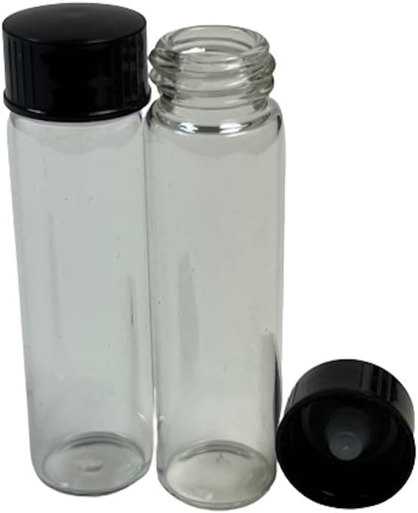 144 PCS, 17mm X 60mm [2 Dram, 8ml] Clear Glass Vials with Plastic Cone Liner Cap