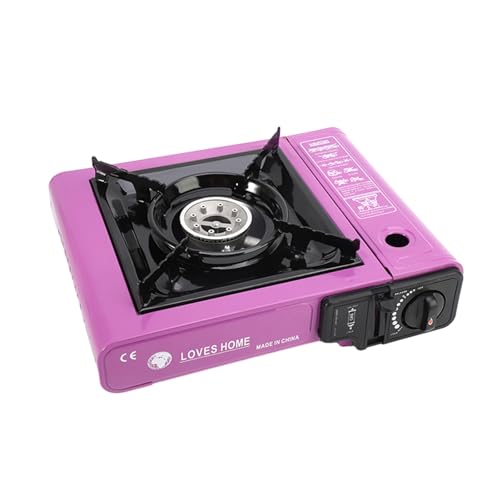 Portable Gas Camping Stove with Adjustable Burner & Electronic Ignition, Stainless Steel Camping Cooker for Outdoor Grilling, Hot Pot & Backpacking