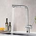 Produktbild WOOHSE Wasserhahn Küche mit 2 Strahlarten Brause Küchenarmatur Ausziehbar Küchenwasserhahn 360° Drehbarer Spültischarmatur Einhebelmischer Edelstahl Mischbatterie für Spüle