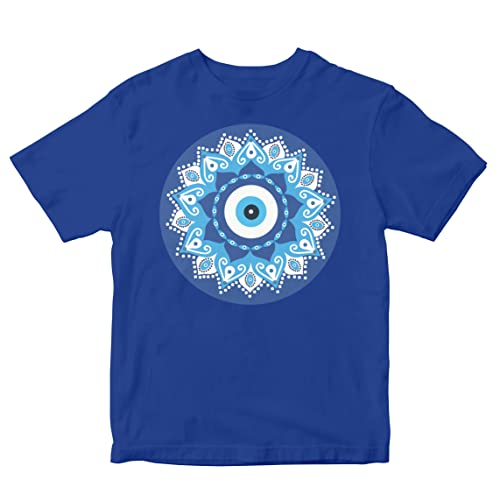 Image of Kids T-Shirt Evil Eye Mandala 100% Cotton Boy's Girl's Regular Fit Unisex T-Shirt
