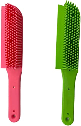PEBBLE HUG 1 x Pet Hair Brush Rubber Multi Purpose Cleaning Brush with Scratch Free Rubber Bristles