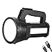 Super Bright LED Handheld Spotlight Flashlight Rechargeable 10000mAh 6000 Lumens Long Lasting Spot Light CREE Waterproof Tactical Torch, 5 Light Modes Side Floodlight, with USB Output(black)