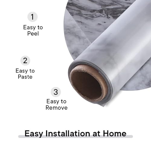 Image of Kuber PET Wallpaper for Walls and Furniture of The Living, Bedroom, and Kitchen I Self-Adhesive, Oilproof, and Waterproof I DIY Marble Designer Wall Sticker I Pack of 1 Roll, 60cmx500cm