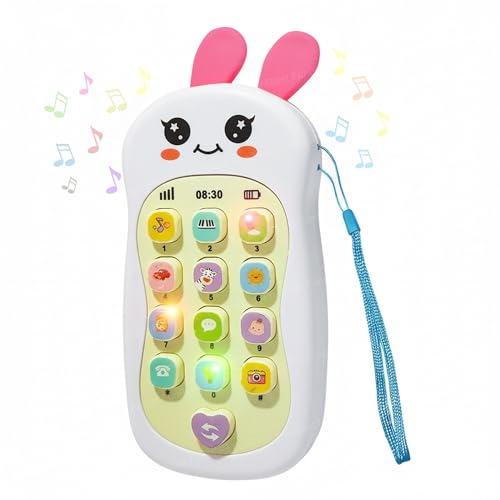 Image of FunBlast Cartoon Musical Mobile Phone for Kids, Mobile with Light & Sound Toys for Babies | Educational Toys for Kids 3+ Years /Boys /Girls-1 Unit (Bunny-White)