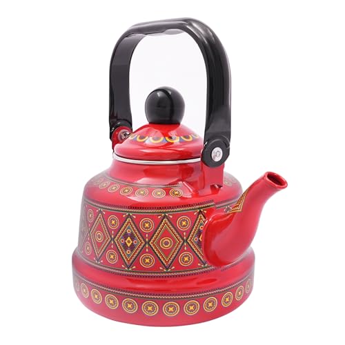 1.1L Tetera de Esmalte Vintage Decoración de Tetera de Esmalte Tea Pot