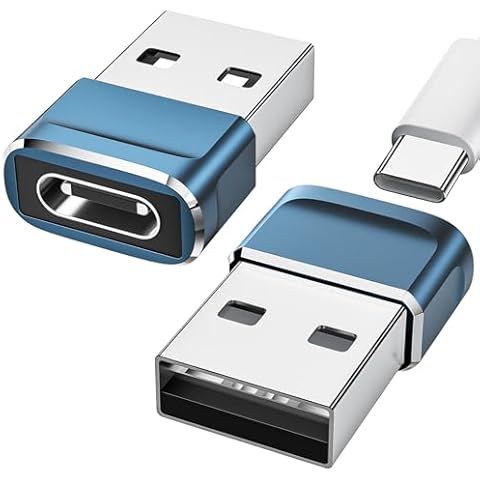 CarPlay Adapter Car Charger Adapter for iPhone 16 15 Pro Max iPad Pro Cable, USB to USB C Adapter, USB-A to USB-C OTG Connector USB2.0 for iPhone 15 16 Samsung S24 S23 S22 S21A35 A55, Grey, 2-Pack Cover