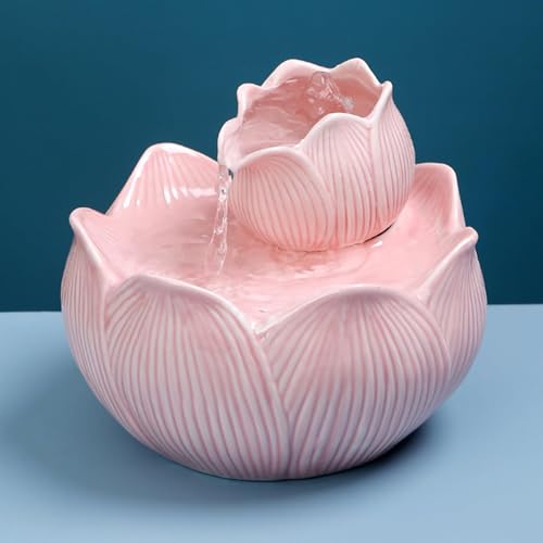 Fuente de agua eléctrica para gatos color rosa