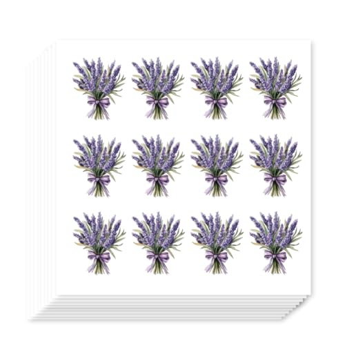 AHANDMAKER Lot de 240 autocollants en papier motif bouquet de lavande pour cadeaux de fête, sceaux d'enveloppe, sacs à friandises, scrapbooking, artisanat,...