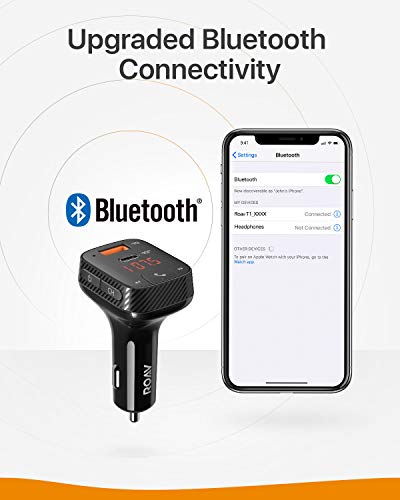 Anker Roav Bluetooth Car Adapter and Charger, Power IQ 3.0 Type C PD, FM Transmitter for Car, Wireless Calling with 5.0, Noise Cancellation -T2