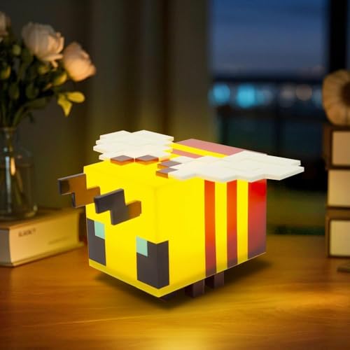 Lotvic Biene Nachtlicht 19.3 x 16.5 x 10.5 cm Multicolor Bienen-Nachtlicht für Kinderzimmer mit USB Ladekabel Gaming Deko Schlafzimmerdeko Geschenkidee