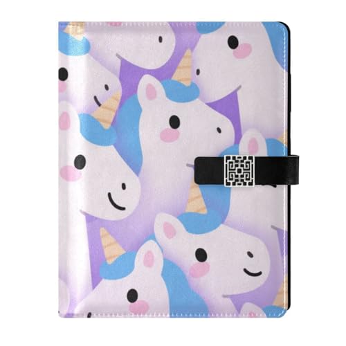 Carnet licorne en cuir violet, l'idée cadeau mignon
