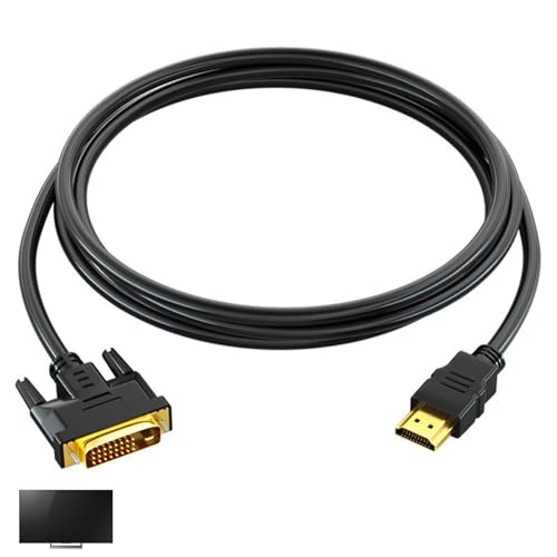 Luzcauwy Bi-Directional HDMI to DVI Cable 1.5m, High Speed 1080P Full HD DVI-D 24+1 Male to HDMI Male Adapter Gold-Plated Cord for Monitor, Projector, Laptop, PC, PS4, Xbox