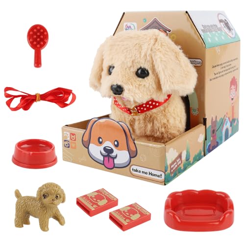 Hojalis Perritos de Juguete Que Andan, Interactivos Perritos de Juguete, Cachorro Caminando y Ladrando, Mueve la Cola, Niños Mascotas Electrónicas Perro, para Niños 3 4 5 6+ Años Regalo