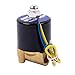 HFS(R) Electric Solenoid Valve Copper Normally Closed for Water Air Gas (12V DC 1/4IN NPT)