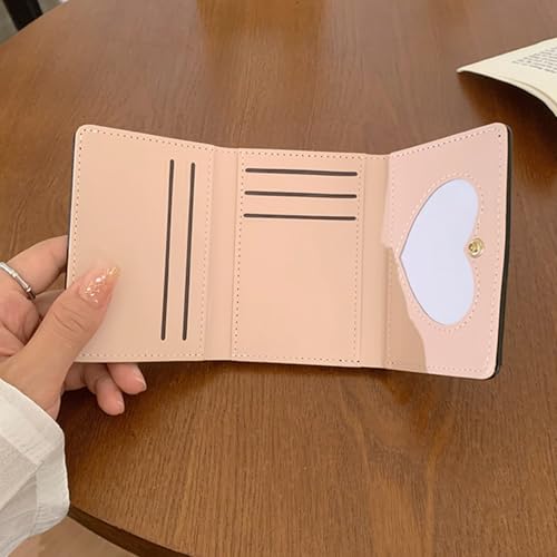 Womens Wallet with Card Holder Small Coin Purse Korean Styles Change Purse Bows Short Purse PU Leather Wallet for Travel4