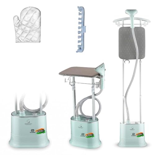Goodscity Garment Steamer for Clothes, Standing Steam Iron Press -Double Pole With Adjustable Height, Iron Board, Steaming upto 35g/min, 2000 Watt, 1.
