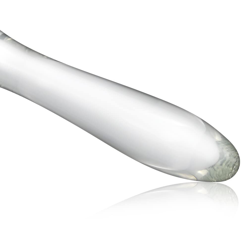 Plug anal de cristal con mango cónico y 3 perlas para la estimulación del punto G Varita de placer de cristal y para la estimulación de la próstata Consolador anal para pareja Hombre Mujer