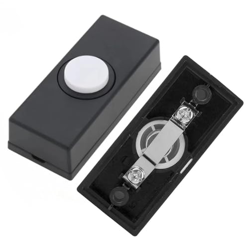 replacements 1pc Doorbell Push Button ABS Wired Connection Convenient Plastic Hard Wiring Black Door Bell Chime Bell Push Press Button Tools