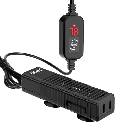hygger Nano Submersible Aquarium Heater for 10-15 Gallon Fish Tank Betta Heater with Digital Display, Adjustable Temperature Controller 75Watt