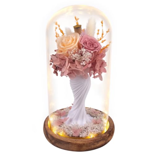 Flowers Roses Gifts for Women, Preserved Rose Forever Flowers in Glass Dome