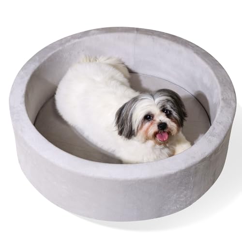 Dog Beds, 27 Inch Round Foam Pet Beds，Suitable for Small Dog & Cat to Sleep in and Play in The...