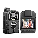BOBLOV KJ25 Body Camera, Built-in 3000mAh Large Battery for 13 Hours Video Shooting, 1080P Body Cam with Audio, Night Vision, Pre/Post-Recording, for Law Enforcement(NO Card Included)