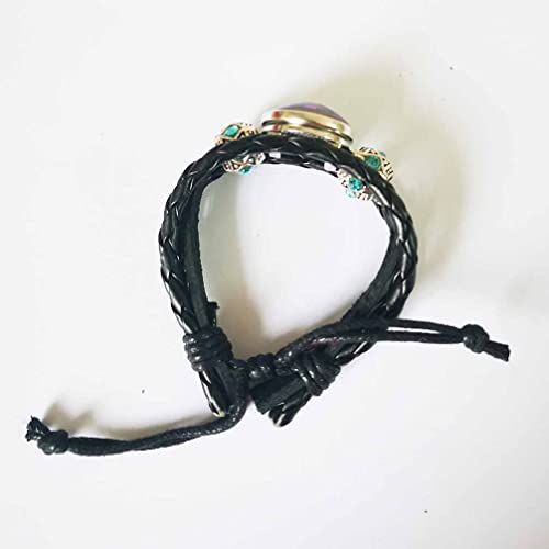 LERYDESI Mega stone bracelet jewelry custom picture gift Black dark brown braided leather customized art pendant Unique Friendship Jewelry3