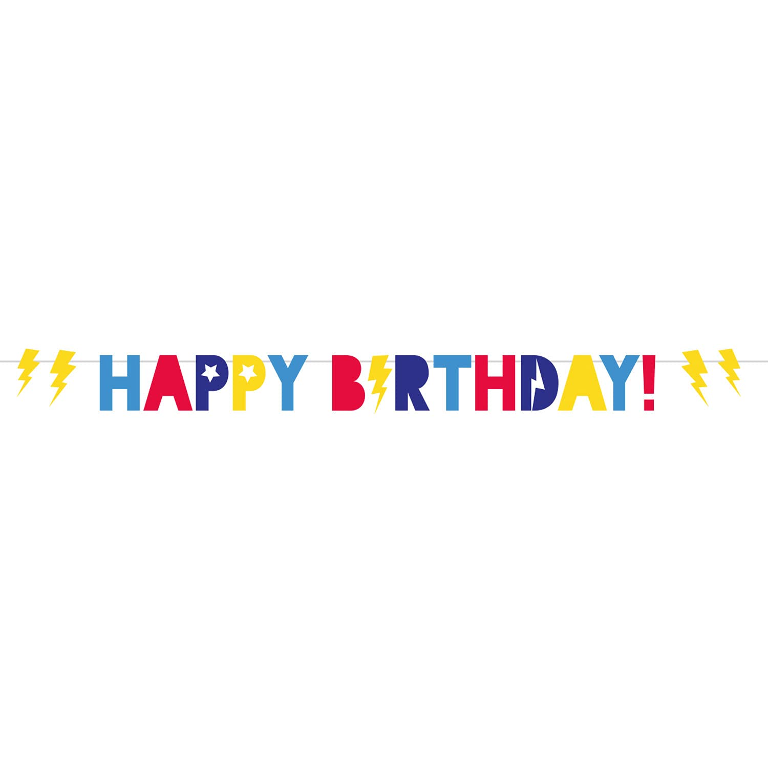 Amscan 9909092 - Superhero Kids Happy Birthday Letter Banner Party Decoration - 2.5m