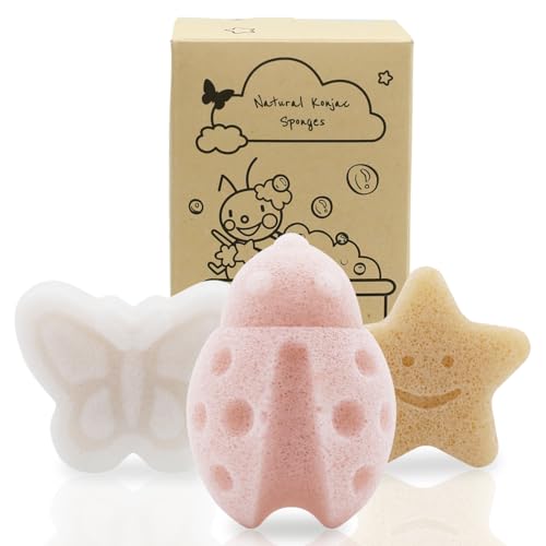 myHomeBody Konjac Sponge, Bath loofah, 3pc, Butterfly...