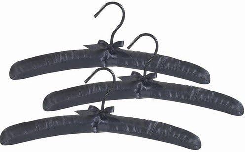 Black Satin Padded Hangers (Set of 5)