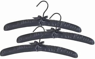 Black Satin Padded Hangers (Set of 5)