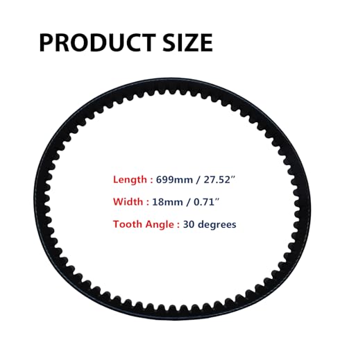 Image of 669-18-30 6691830 CVT Drive Belt for GY6 49cc 50cc 139QMB Scooter Moped ATV Go Kart, Replacement for Roketa Baja Tank Jmstar Taotao Jonway Vespa, Replaces 669 18 30 (2 Pcs)